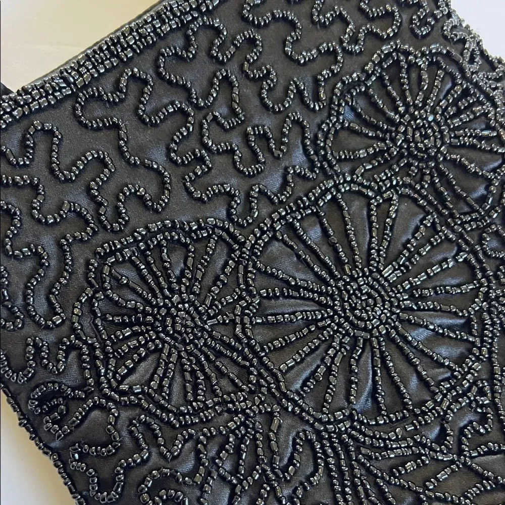 Vintage Y2K Black Beaded evening party Bag made in India